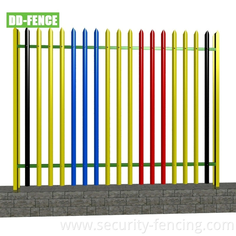 L Type Powder Coated Steel Iron Security Palisade Fencing Panel Metal Palisade Fence for Garden Residential Europe